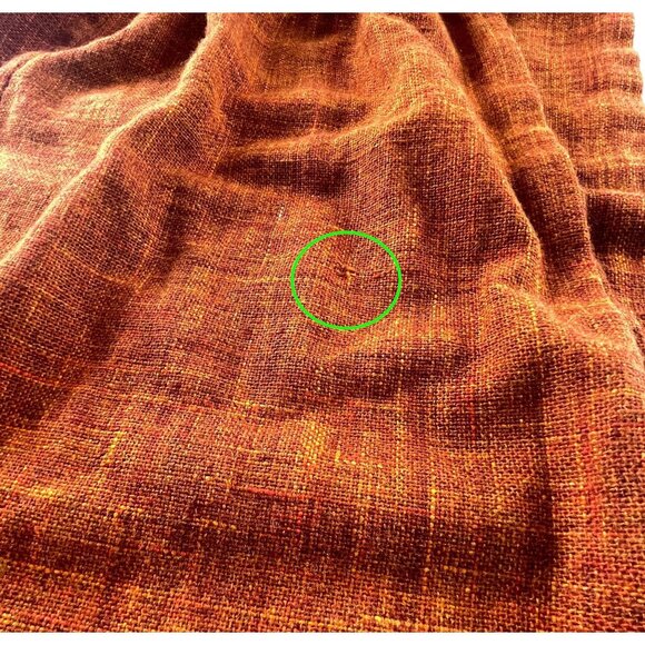 Vintage 70s pleated curtain, burnt orange/brick red thick woven, single panel - Picture 10 of 10